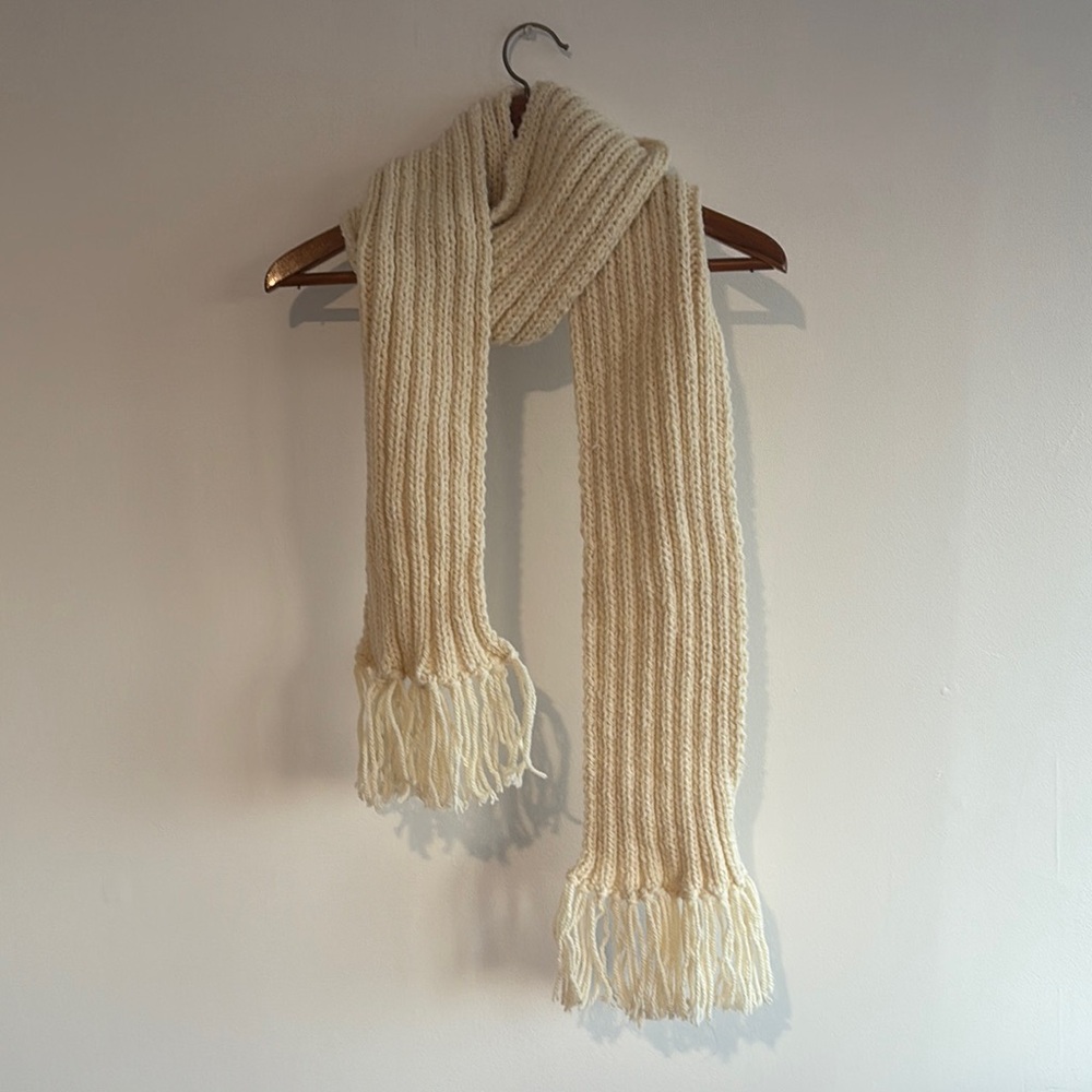 Cozy Cream Knit Scarf